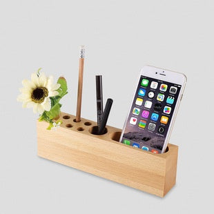 Amplifieur de son de téléphone mobile Support de bureau en bois Lazy