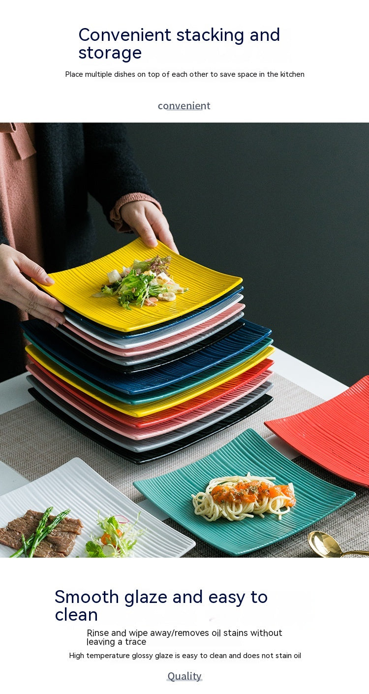 Plaque de dîner en céramique Steak Nordic Style