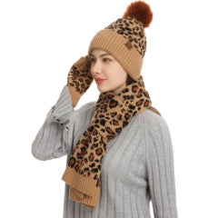 Gants de chapeau d'écharpe de couleur solide d'hiver en tricots