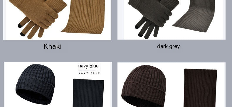 Gants de chapeau d'écharpe de couleur solide d'hiver en tricots