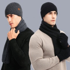 Gants de chapeau d'écharpe de couleur solide d'hiver en tricots