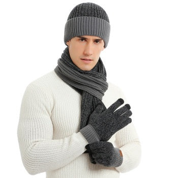 Gants de chapeau d'écharpe de couleur solide d'hiver en tricots