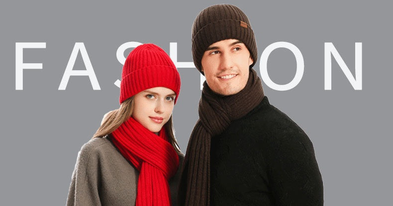 Gants de chapeau d'écharpe de couleur solide d'hiver en tricots