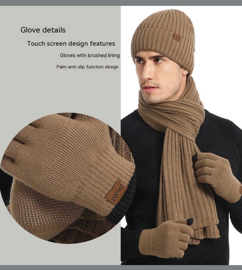Gants de chapeau d'écharpe de couleur solide d'hiver en tricots