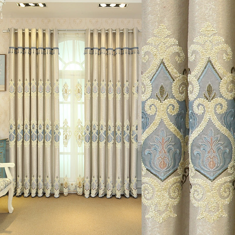 Crown European Brodery Cloth Mesh Rideaux Salon Chambre simple