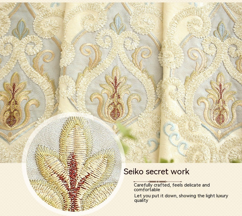 Crown European Brodery Cloth Mesh Rideaux Salon Chambre simple