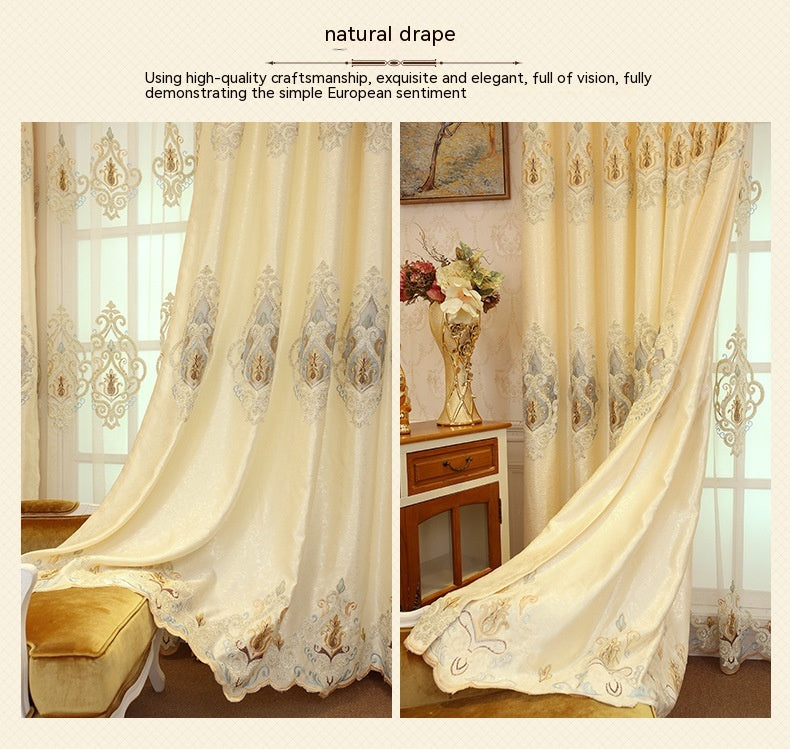 Crown European Brodery Cloth Mesh Rideaux Salon Chambre simple