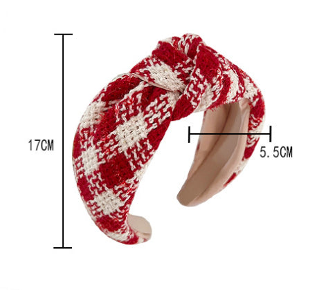 Série rouge de Noël large brim cheveux pression noeud dans le bandeau moyen