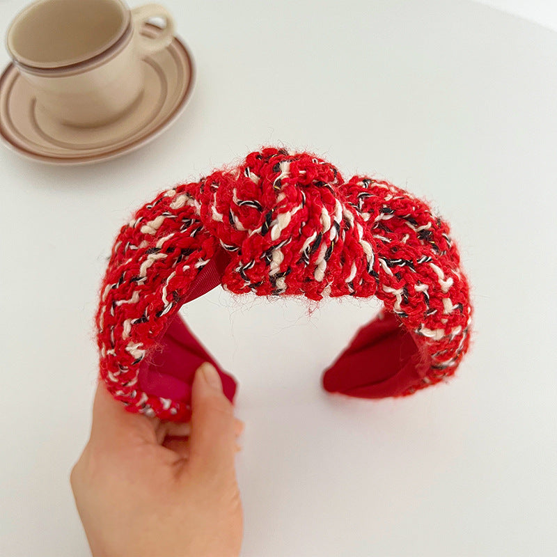 Série rouge de Noël large brim cheveux pression noeud dans le bandeau moyen