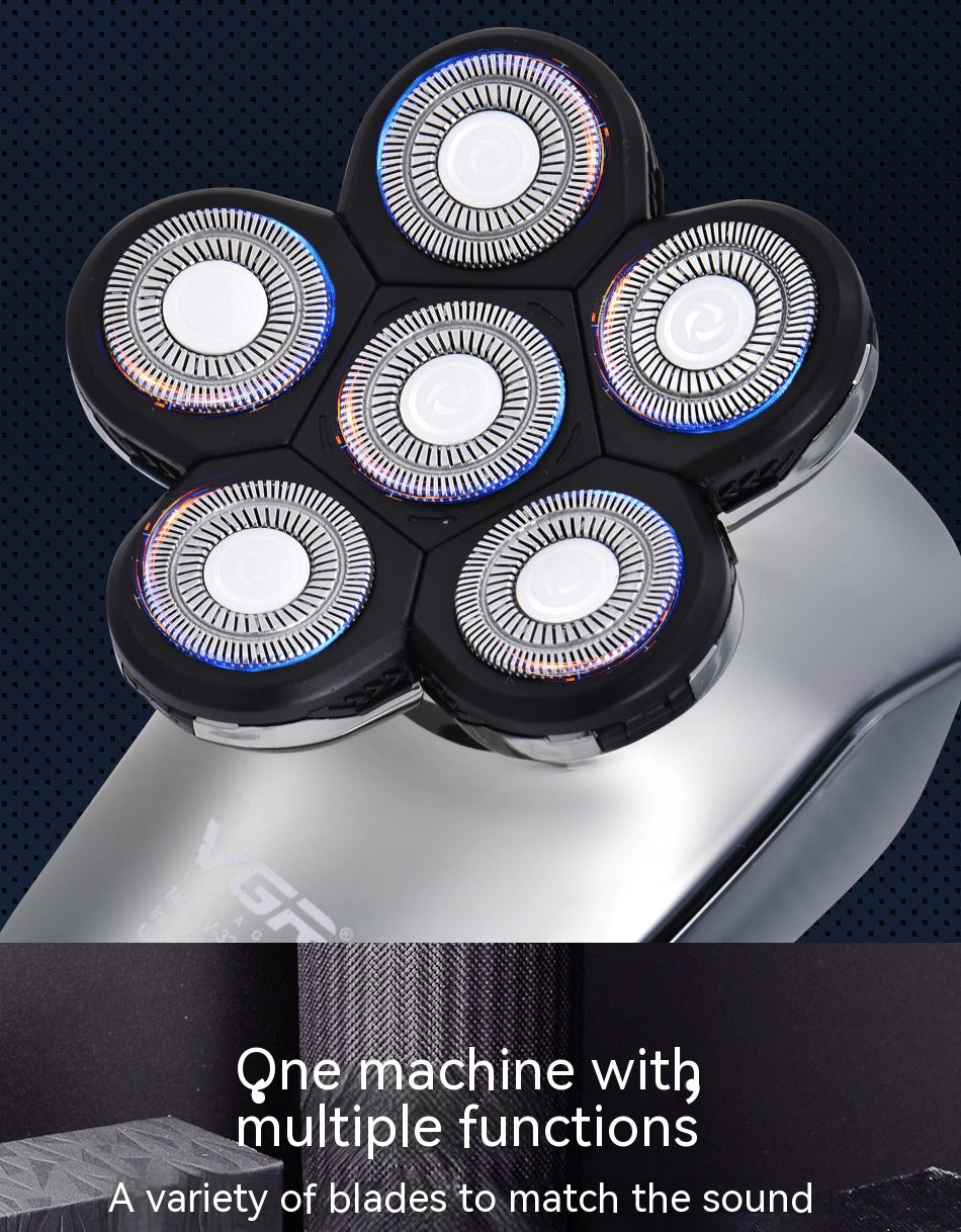 Shaver électrique d'affichage numérique de six en un pour hommes