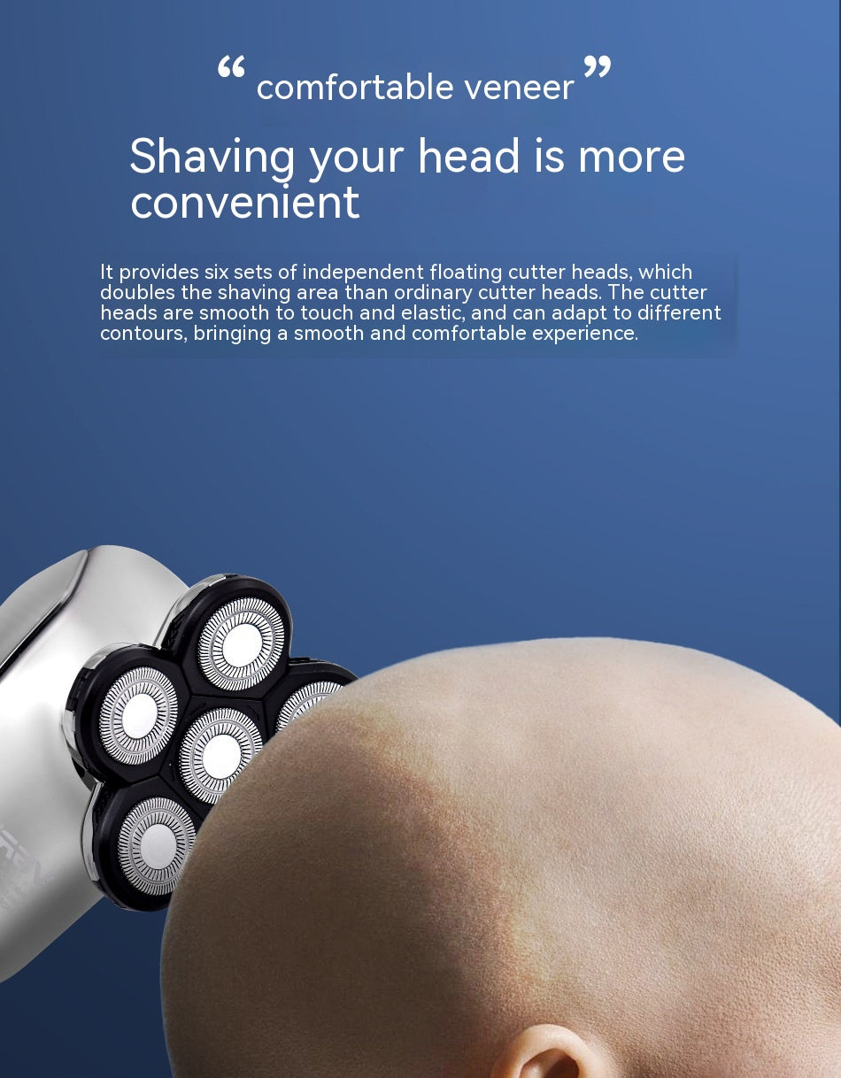 Shaver électrique d'affichage numérique de six en un pour hommes