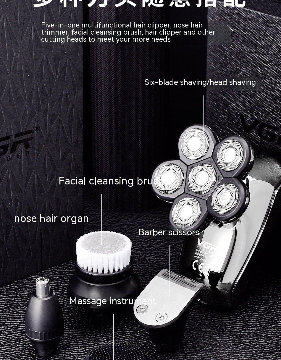 Shaver électrique d'affichage numérique de six en un pour hommes
