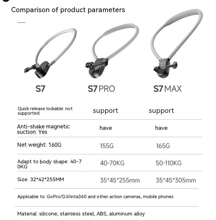 Applicable à la suspension de collier appareil photo de sport Cell Phone Cold suspension prise de vue magnétique