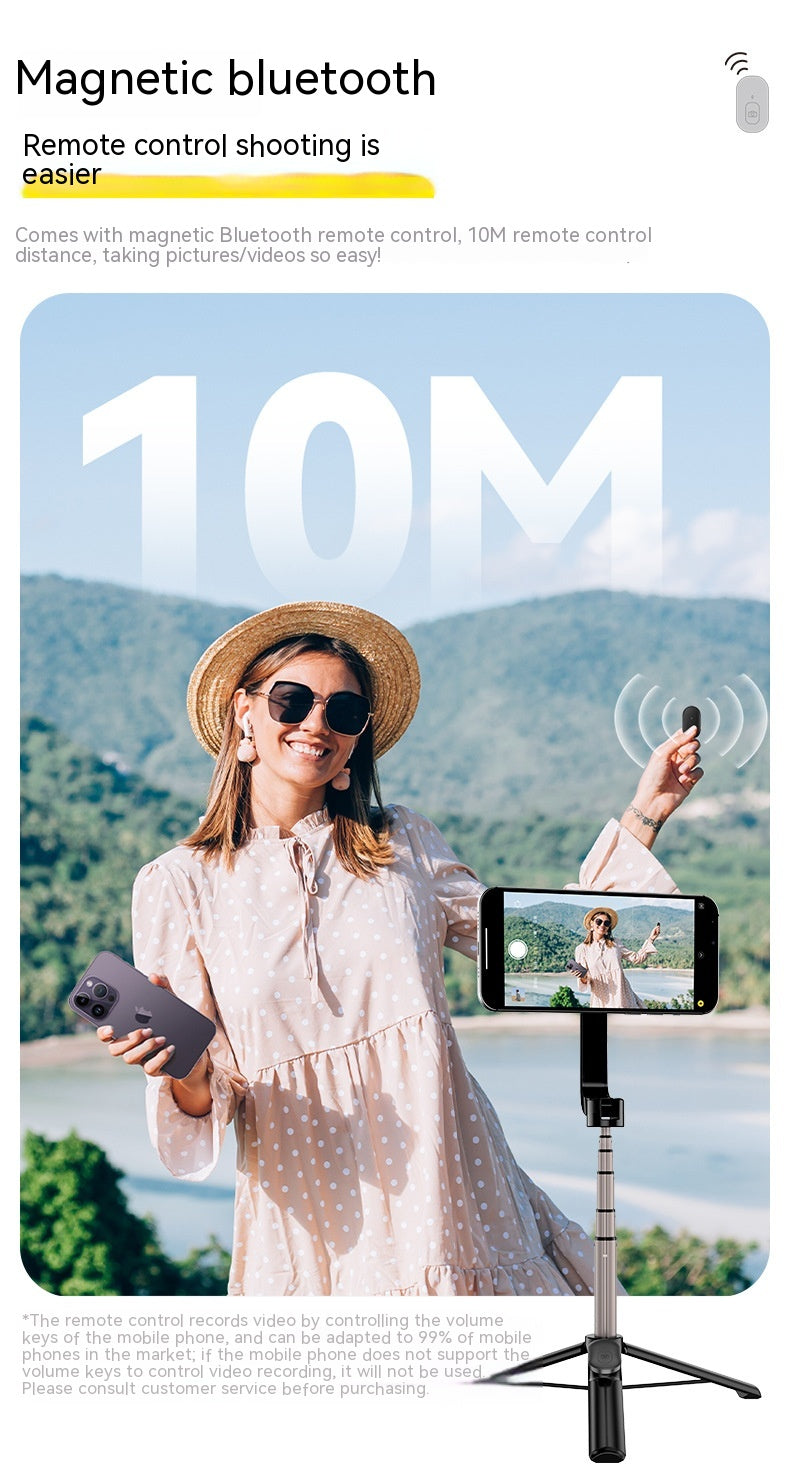 Magnetic Mobile Phone Mini Selfie Stick Bluetooth Télécommande Alliage d'aluminium