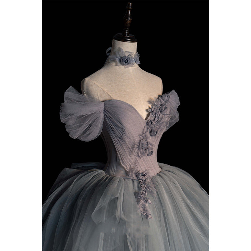 Femme Texture Hôte Cadeau Tulle Tutu Banquet français Robe Princesse