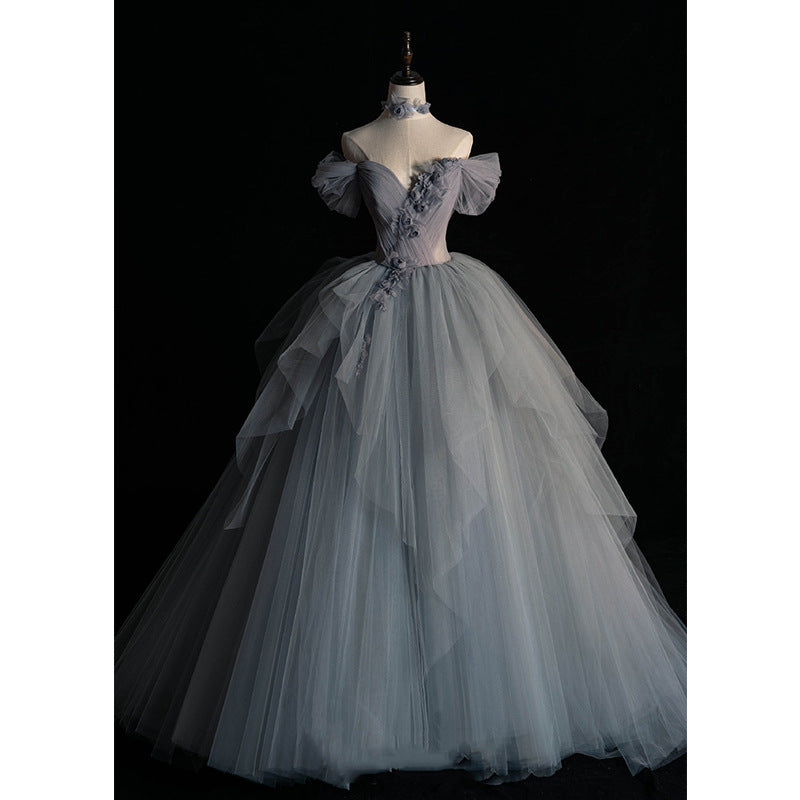 Femme Texture Hôte Cadeau Tulle Tutu Banquet français Robe Princesse