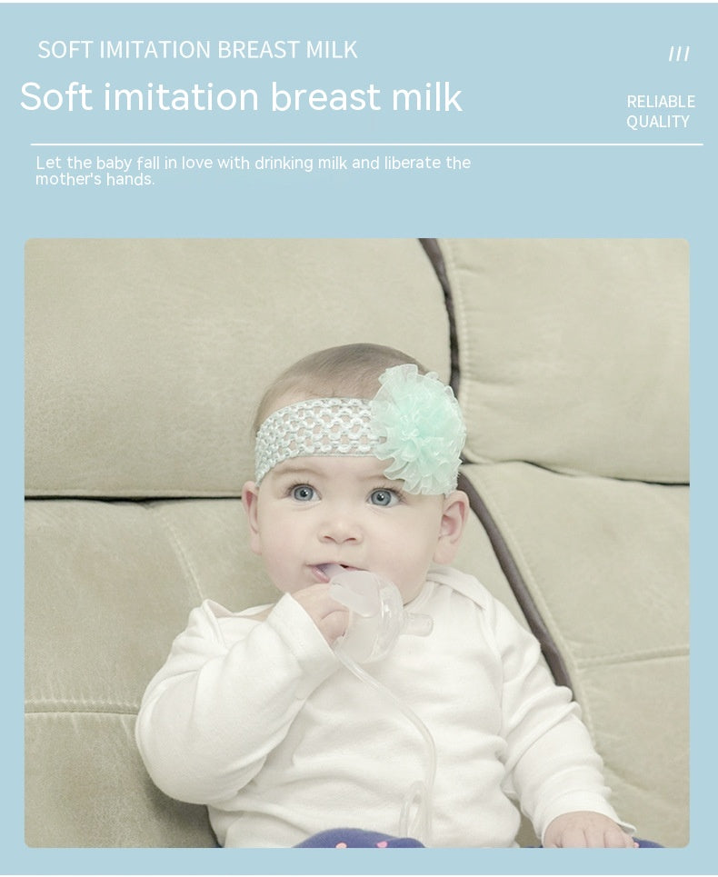 Bouteille de bébé en paille longue séparée comme du lait