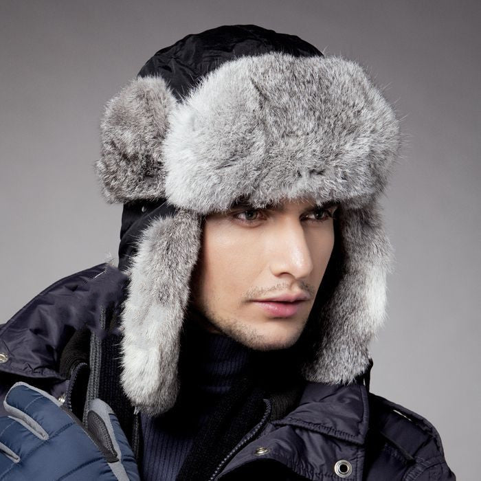 Hommes et femmes Lapin fourrure chapeau couple fourrure ski