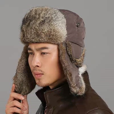 Hommes et femmes Lapin fourrure chapeau couple fourrure ski