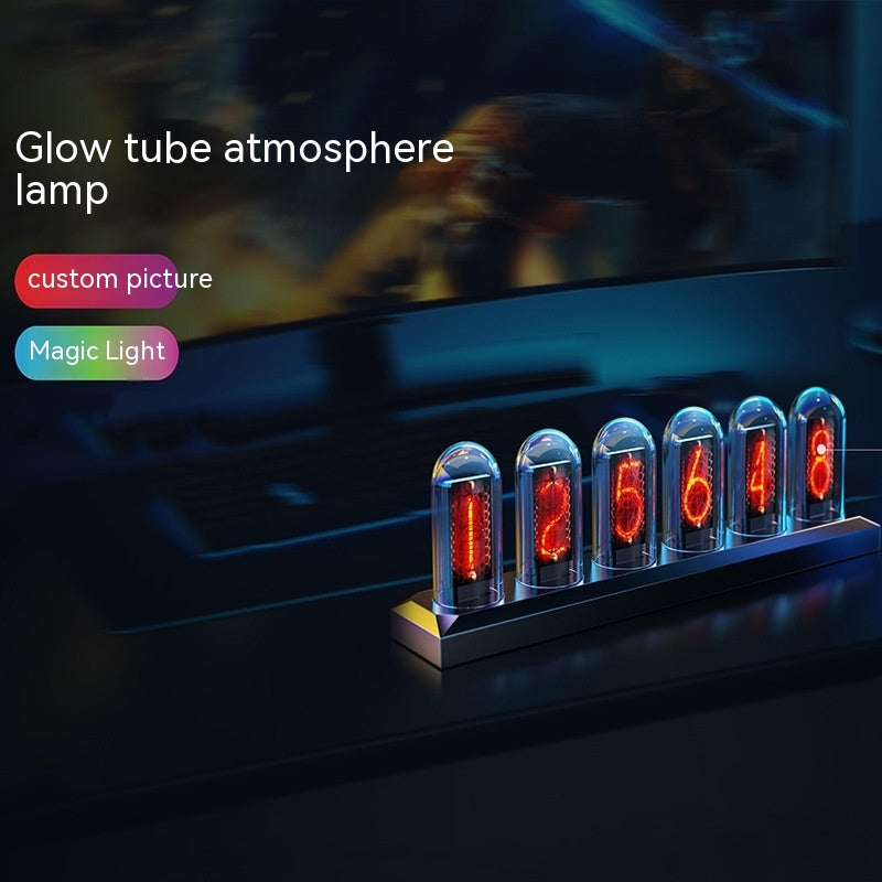 Magic Flavor Premium RGB alliage d'aluminium Simulation Nixie Tube Horloge IPS Ordinateur Bureau D