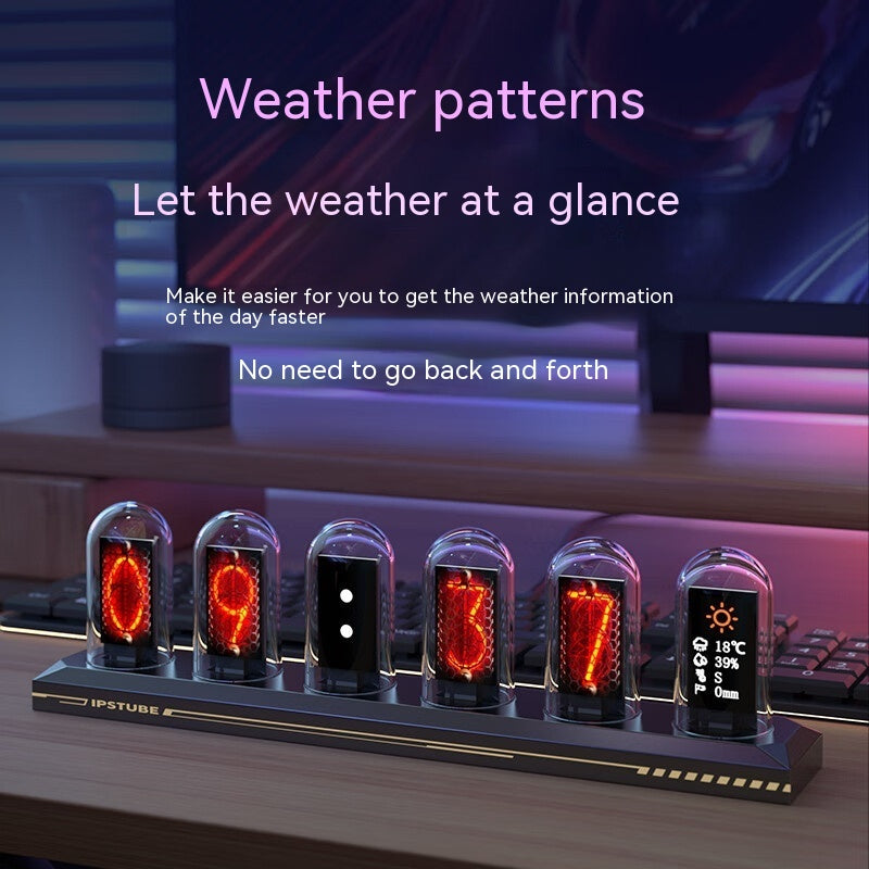 Magic Flavor Premium RGB alliage d'aluminium Simulation Nixie Tube Horloge IPS Ordinateur Bureau D