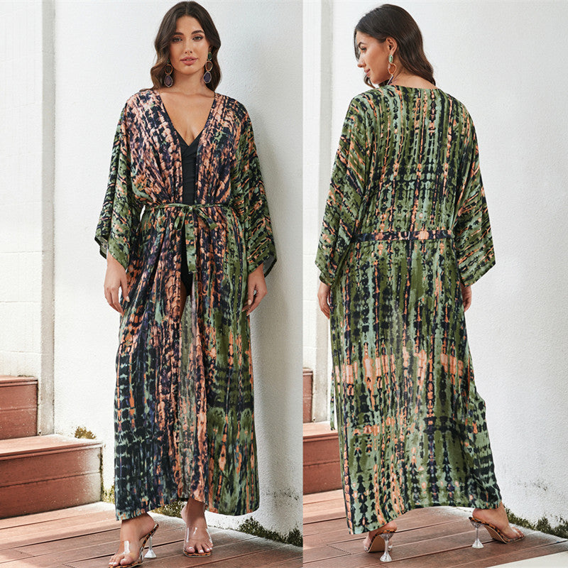 Imprimé Sexy Loose Sun Protection Bikini Blouse