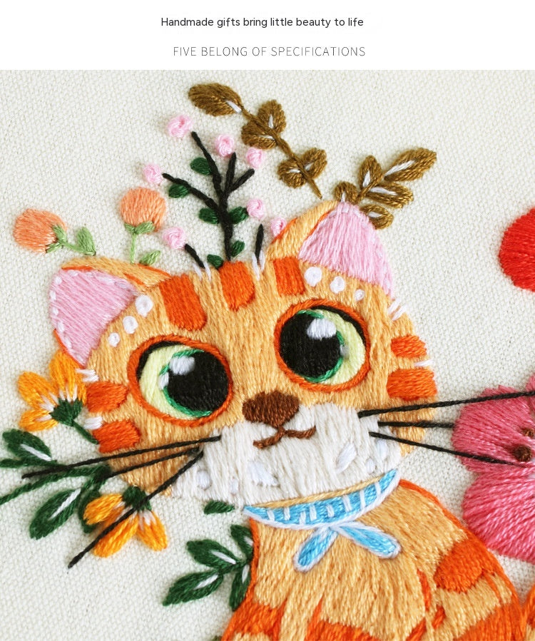 Broderie à la main Matériau de l'emballage écureuil Chouette Fox Elk de chat
