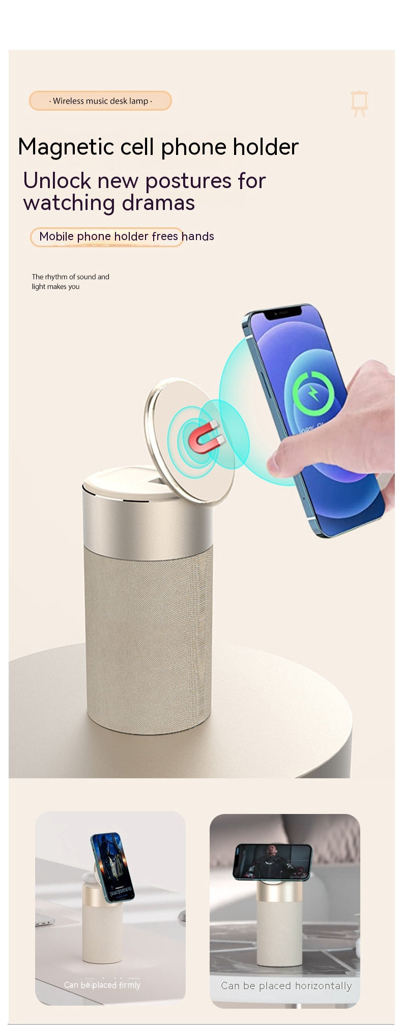 Earphone Cellphone Magnetic Audio Petit Portable Home Office Chargeur sans fil extérieur