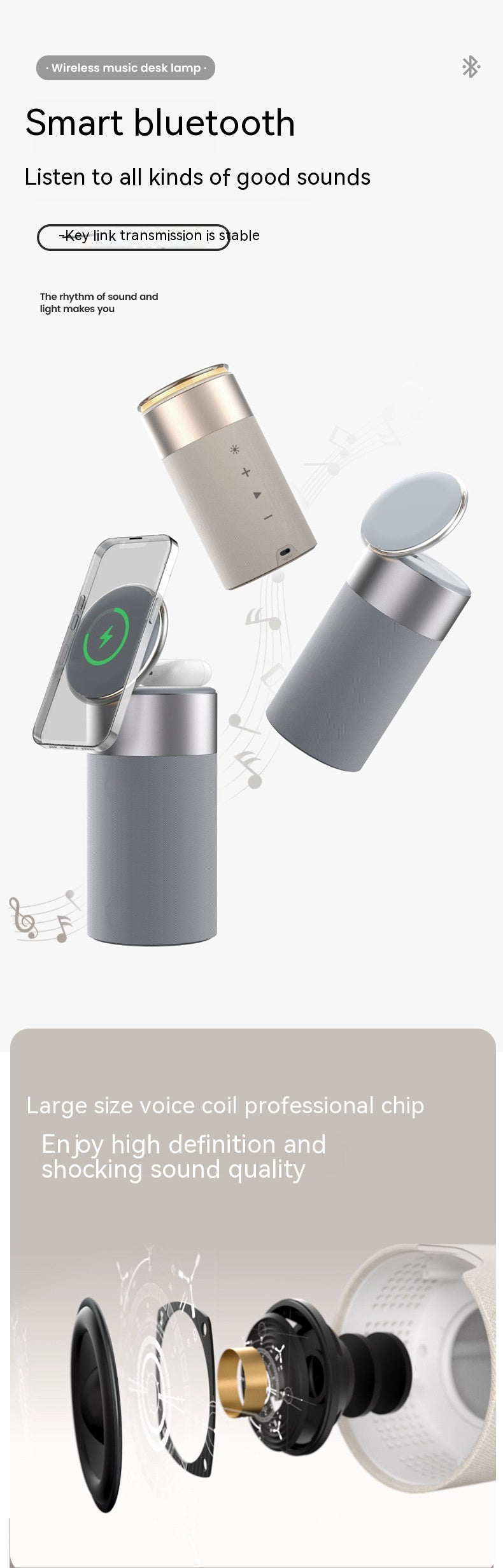Earphone Cellphone Magnetic Audio Petit Portable Home Office Chargeur sans fil extérieur