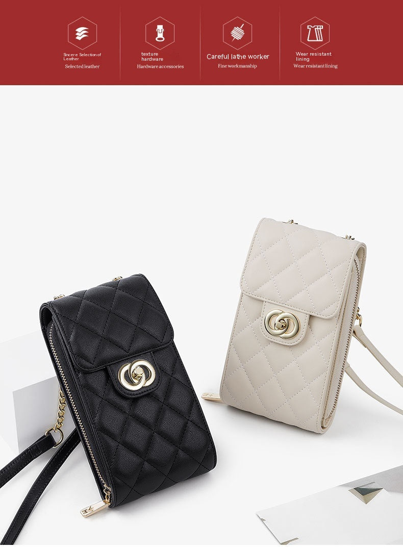 Mini en cuir pour femmes Sac de téléphone portable classique Sac Messenger