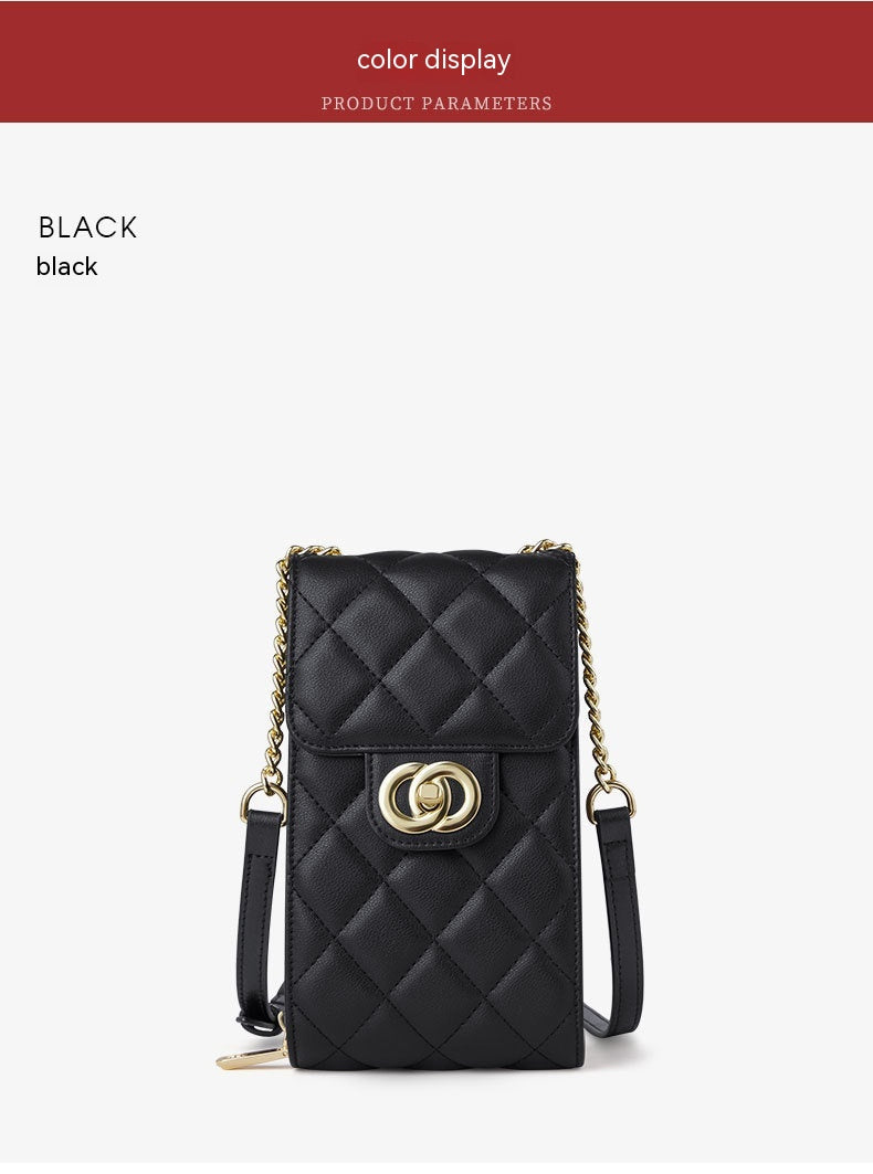Mini en cuir pour femmes Sac de téléphone portable classique Sac Messenger