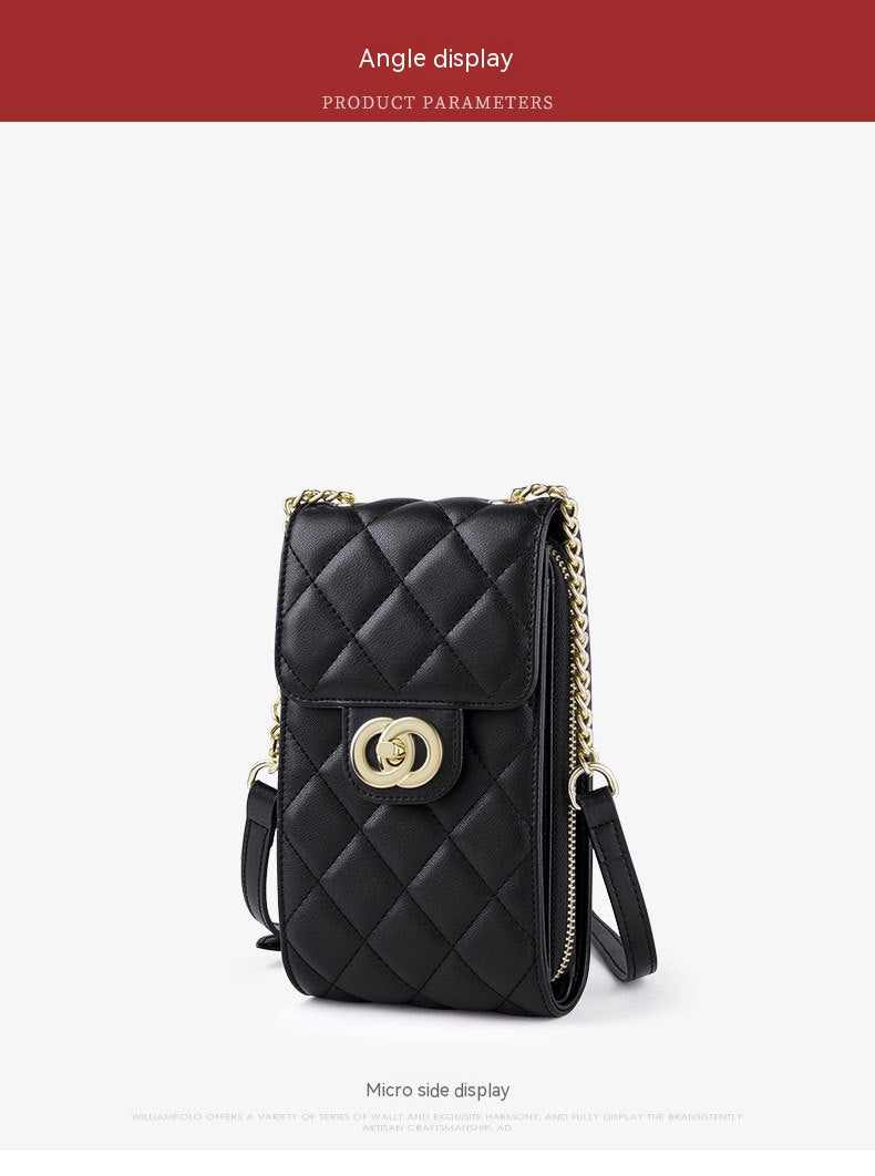 Mini en cuir pour femmes Sac de téléphone portable classique Sac Messenger
