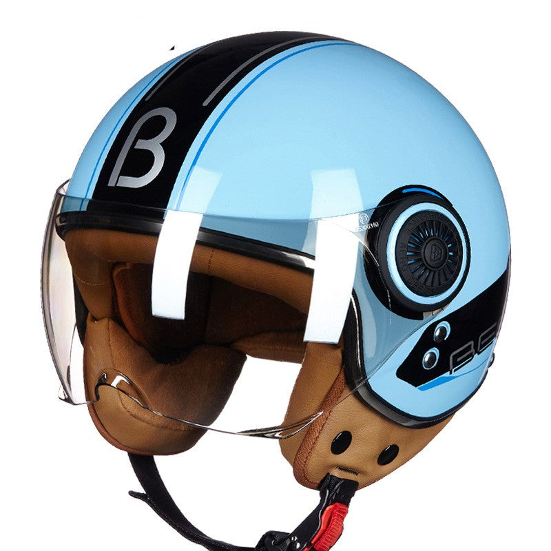 Demi casque de voiture de batterie léger semi-couvert rétro