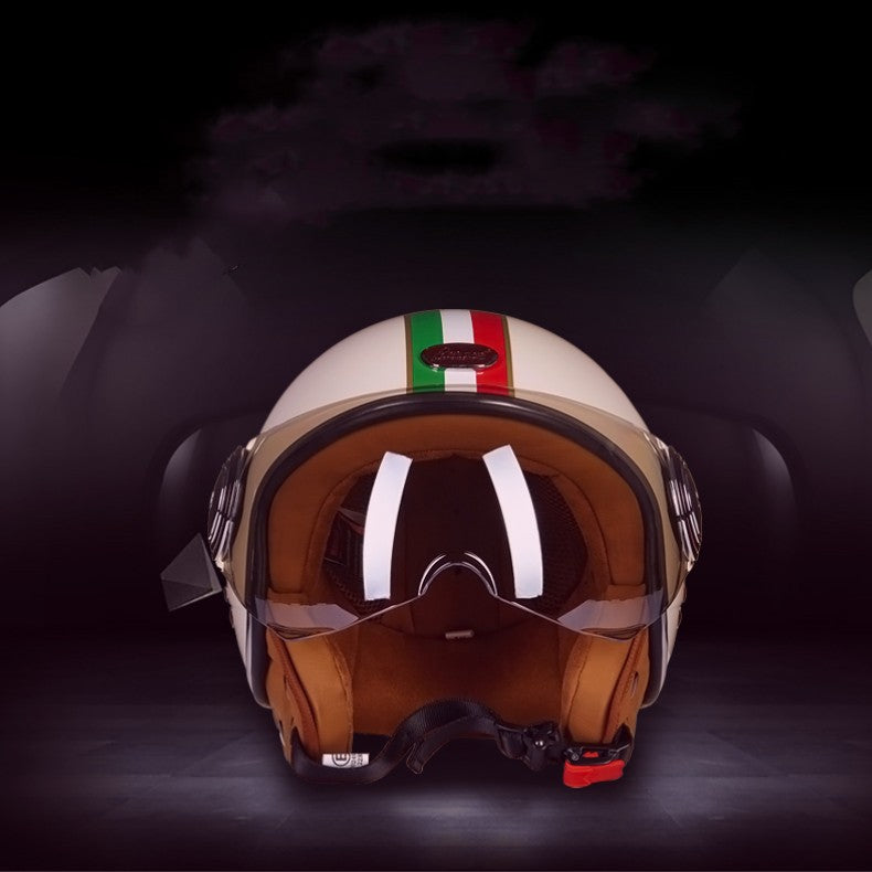 Demi casque de voiture de batterie léger semi-couvert rétro