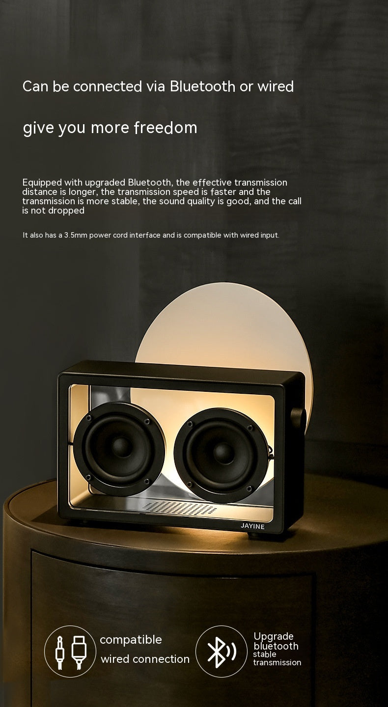 Haut-parleur Bluetooth haute fidélité audio transparent rétro