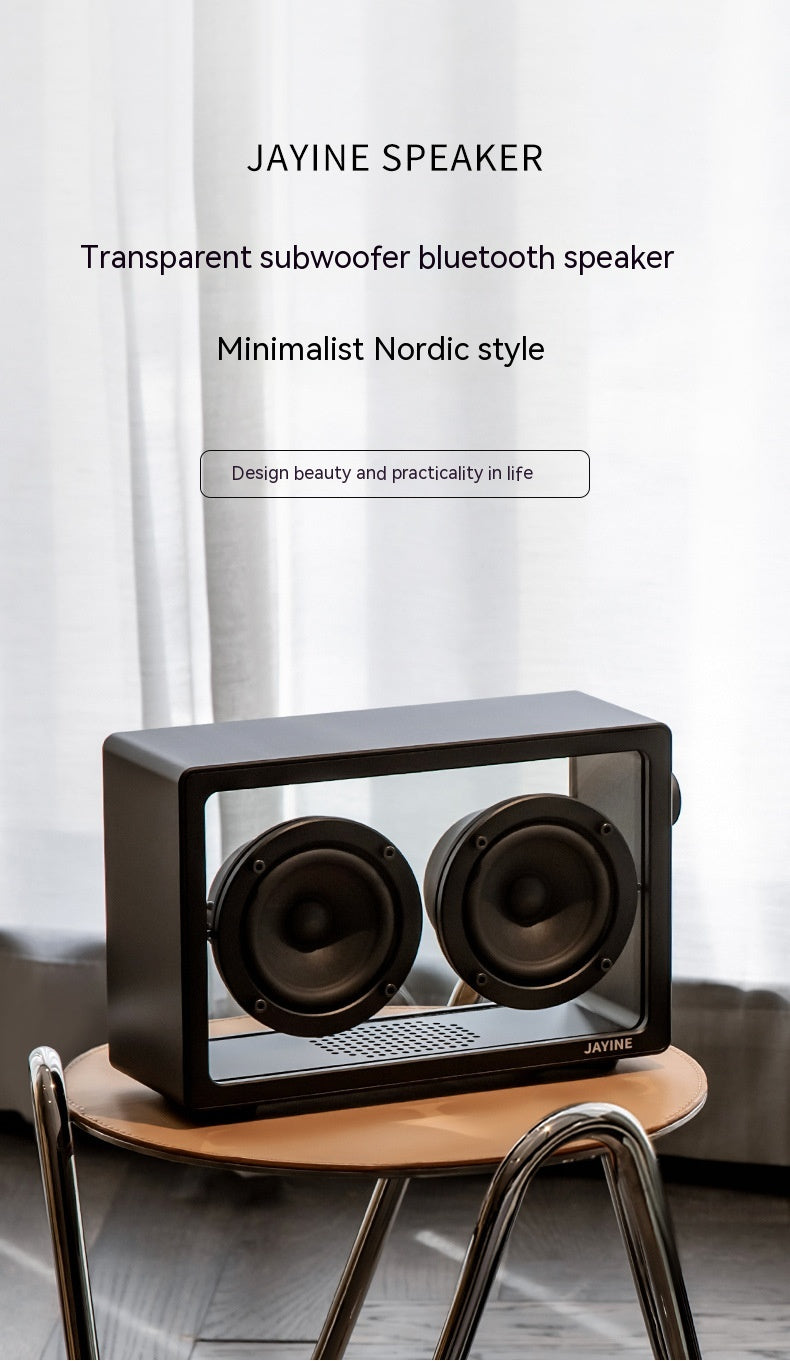 Haut-parleur Bluetooth haute fidélité audio transparent rétro
