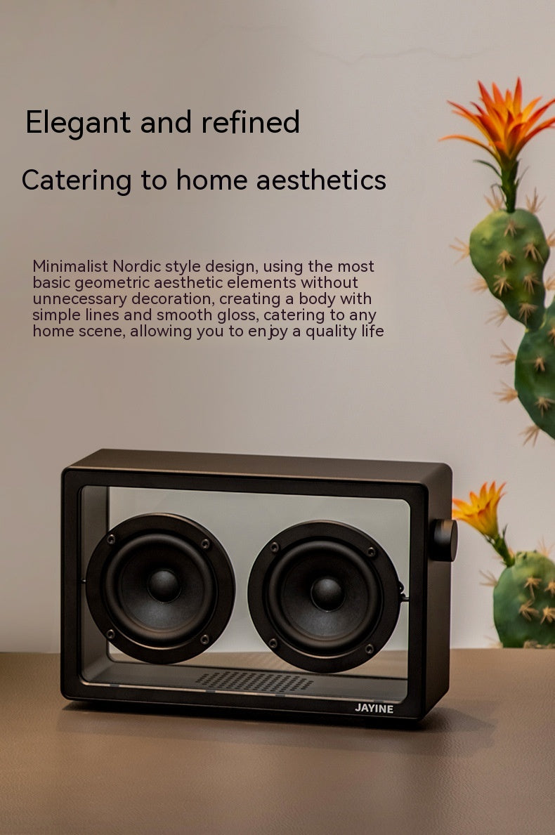 Haut-parleur Bluetooth haute fidélité audio transparent rétro