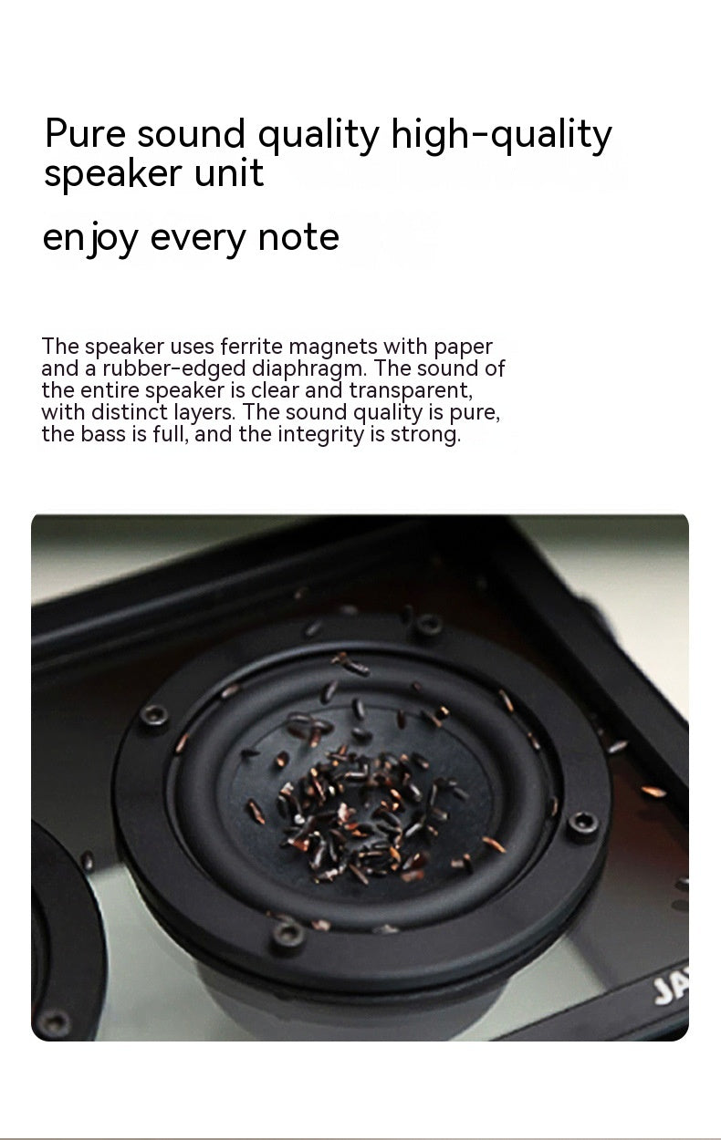 Haut-parleur Bluetooth haute fidélité audio transparent rétro
