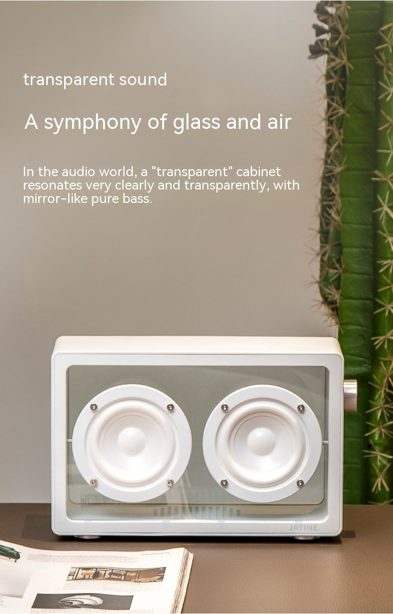 Haut-parleur Bluetooth haute fidélité audio transparent rétro