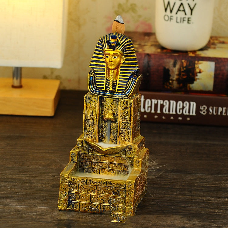 Creative Ancient Egypt Backflow Incense Burner Resin Crafts Accueil Bouddha Ornement