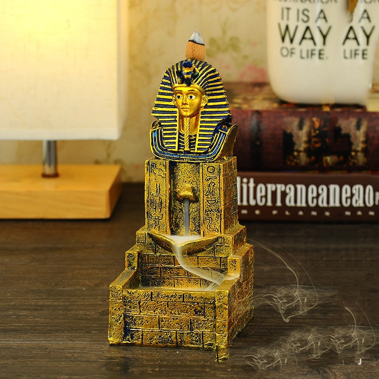 Creative Ancient Egypt Backflow Incense Burner Resin Crafts Accueil Bouddha Ornement