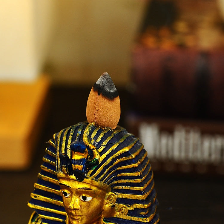 Creative Ancient Egypt Backflow Incense Burner Resin Crafts Accueil Bouddha Ornement