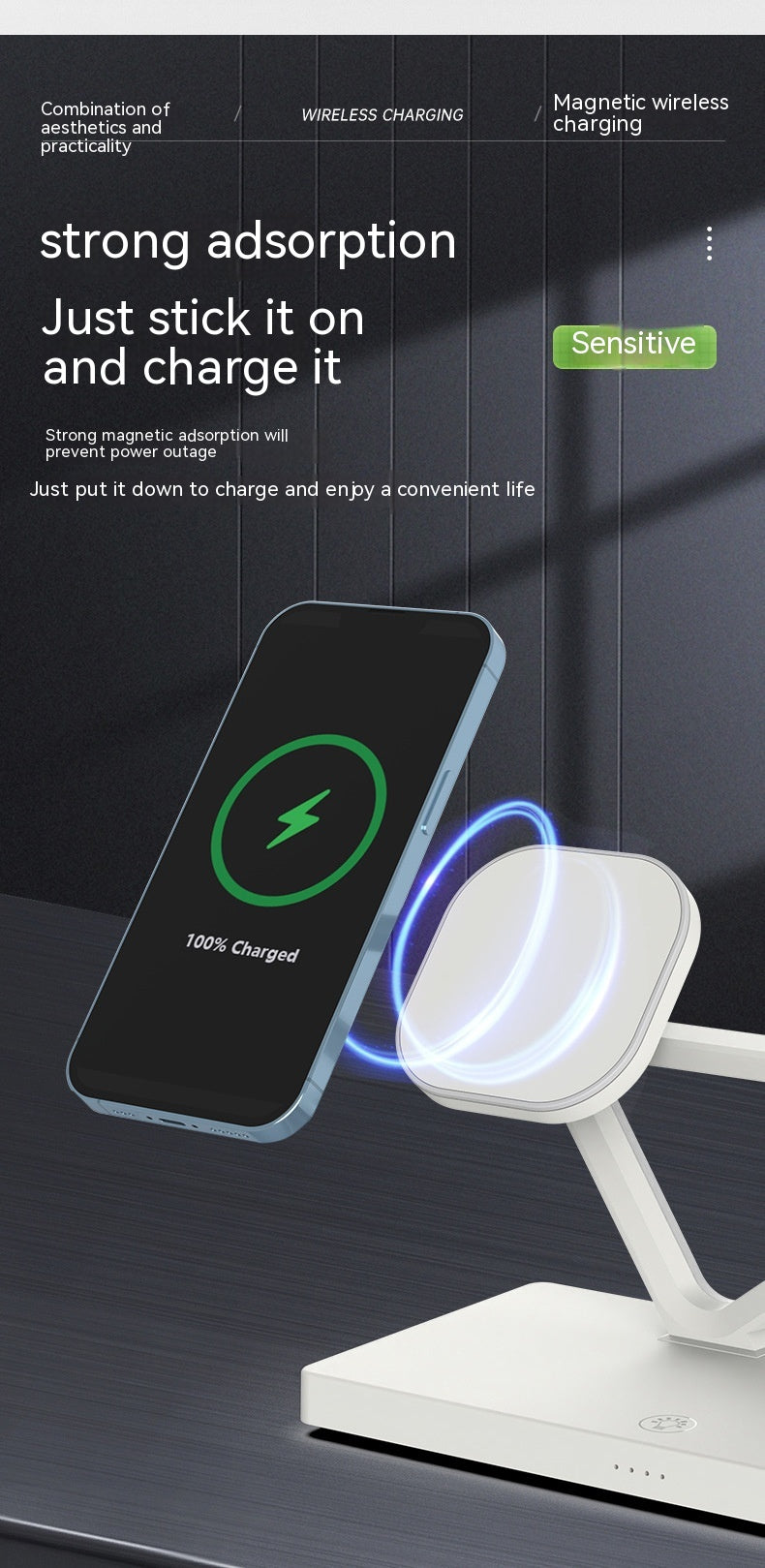 Lumière de nuit du chargeur magnétique multifonctionnel cinq en un