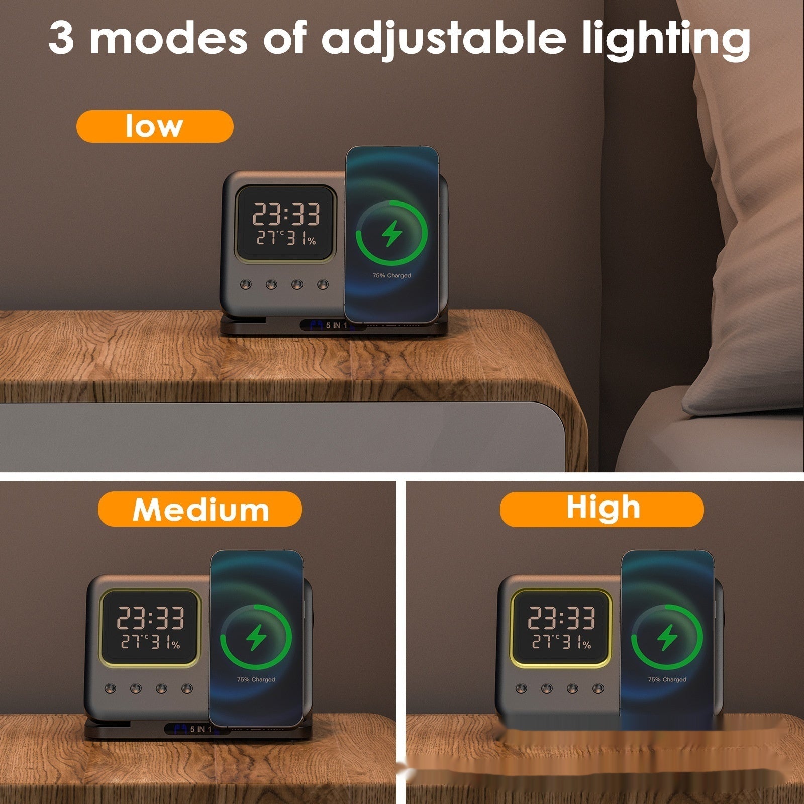Chargeur magnétique de la montre de téléphone mobile pour la température de la broche multifonction