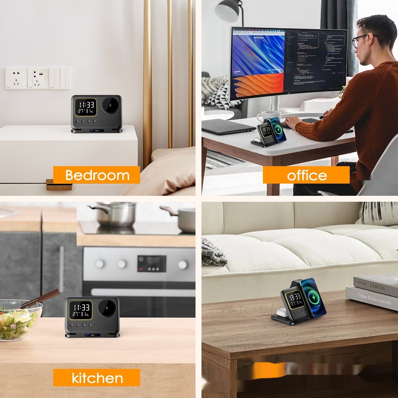Chargeur magnétique de la montre de téléphone mobile pour la température de la broche multifonction