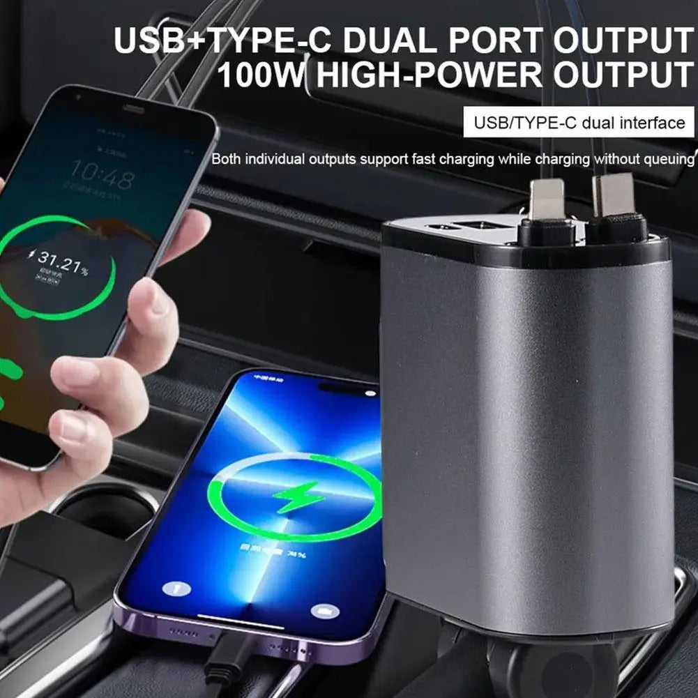 Affichage numérique Chargeur Adaptateur USB Cigarette Lighter One to Four