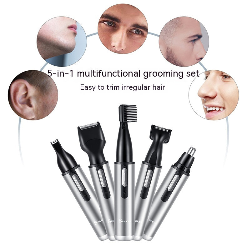 Five-in-one Multifonctional USB Charging Portable Mini Nez Ear Trimmer Cheveux