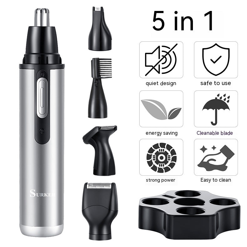 Five-in-one Multifonctional USB Charging Portable Mini Nez Ear Trimmer Cheveux