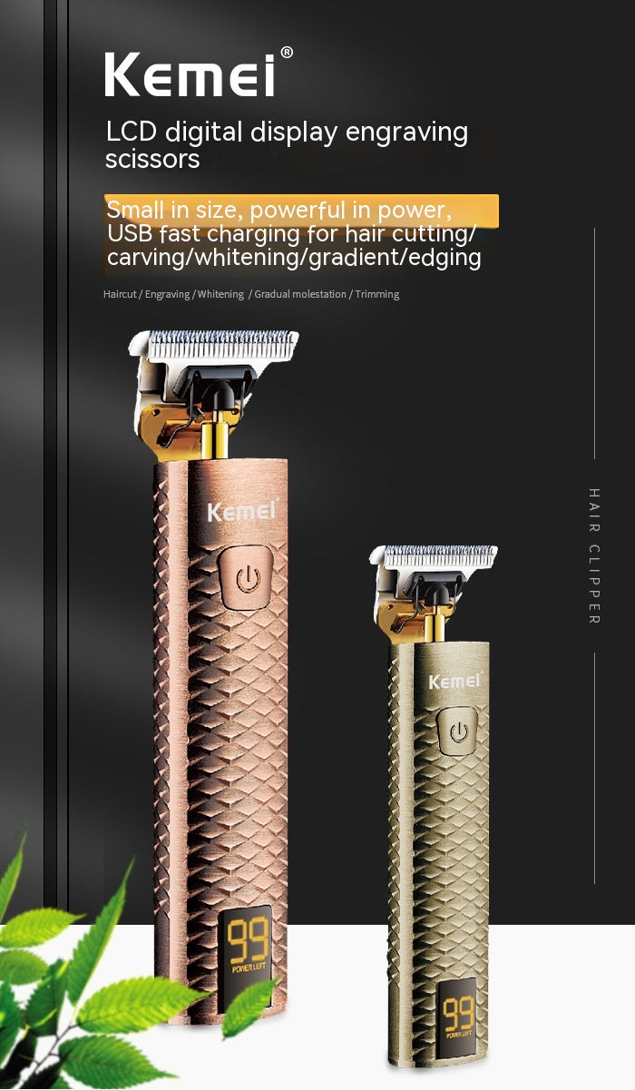 Diamond Mesh Gravure Corps LC affichage numérique tête d'huile haute puissance Clipper cheveux