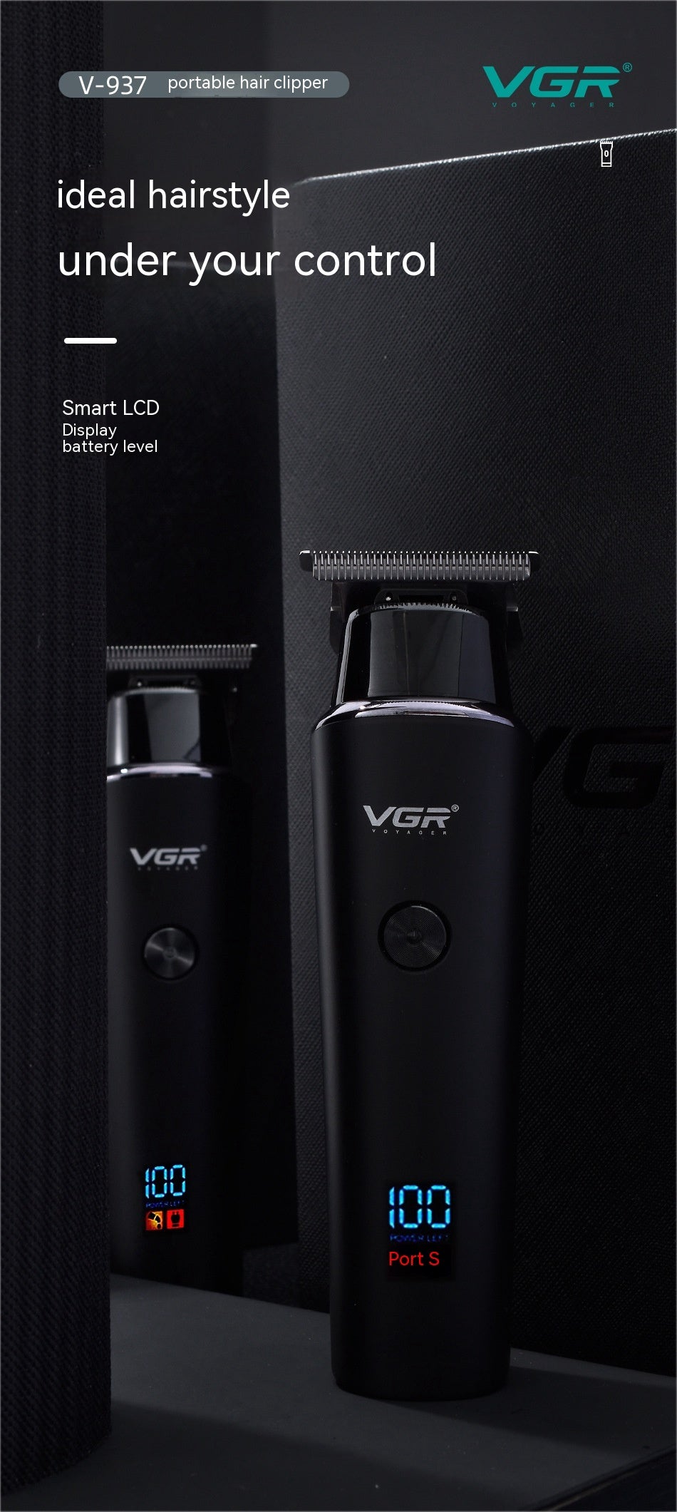 VGR937 Clipper électrique LCD Clipper cheveux